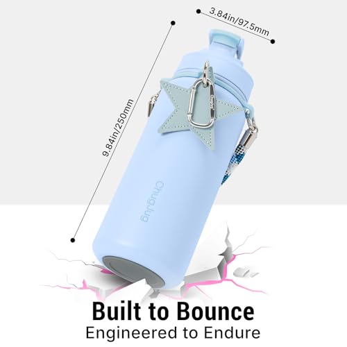 Cute Water Bottle with Strap, 40oz Insulated Stainless Steel Bottle for Girls, Travel & Daily Carry, Leak-Proof, Straw & Spout Lid, BPA-Free, Keeps Drinks Cold - color: Misty Lagoon, size: 40 Ounces