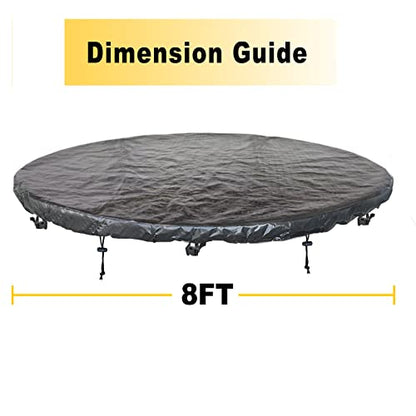 SIHAIAN Round Pool Cover 8Ft Pool Cover for Above Ground Pools Round Pool Weather Cover Waterproof and Dust-Proof Pool Covers Suitable for Trampolines and Swimming Pool - size: 8'2" x 8'2" (Round Pool Cover)