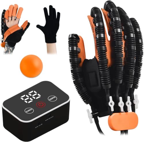 Rehabilitation Robot Gloves Finger Exerciser Stroke Hand Function Right - color: R-black, size: Medium