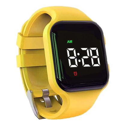 Vibrating Alarm Watch Rechargeable 15 Alarm Reminder Wristband Potty Training Watch with Lock Screen - color: Yellow