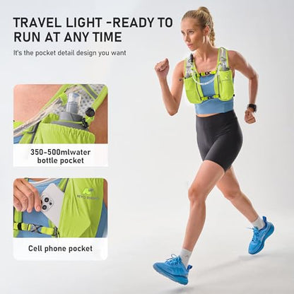 N NEVO RHINO Running Vest with 1.5L Water Bladder, Hydration Vest Pack - color: Yellow