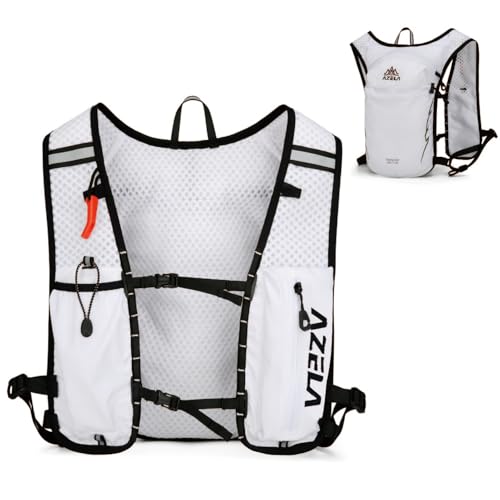 YAPJEB Lightweight Hydration Pack Backpack Vest, Optional 1.5L 2L BPA Free Water Bladder - Leakproof Breathable for Men Women Running Hiking Cycling Marathon - color: 05 White(Only Vest)