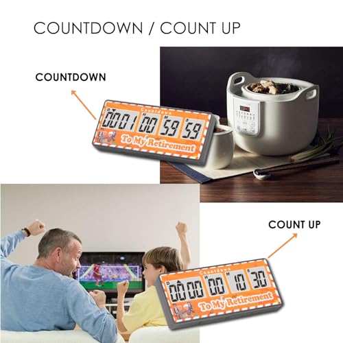 Jayron 9999 Day Digital Countdown Timer for Kitchen Office Desk LCD, Yellow - color: Yellow