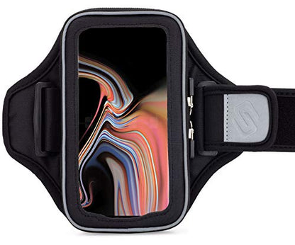 Sporteer Velocity V8 Running Armband - Fits Large Cases - Slim No-Bounce Holder for iPhone 17/16/15 Pro Max & Plus, Galaxy S26+/S25+, Pixel 10 Pro XL - Large-Format Modular Fitness Case - size: M/L Straps