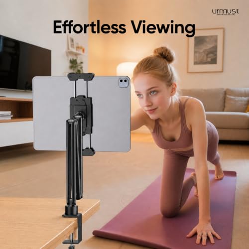 Urmust Portable Monitor Stand 15.6", iPad Stand for Desk - size: 3 Arm Pro-Up to 18.5" Black