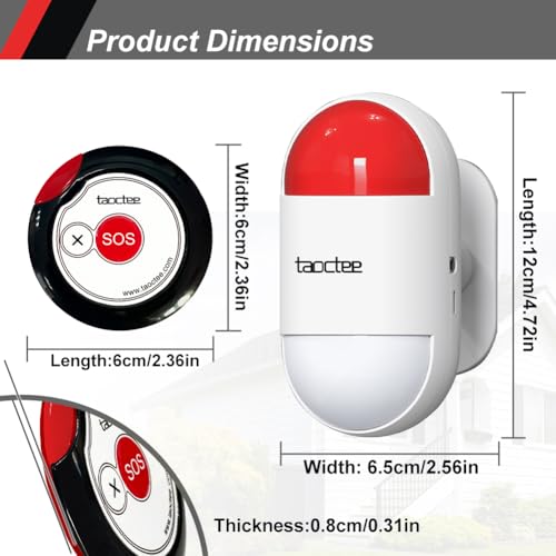 Panic Button Alarm Remote Siren Emergency Alert System for Elderly - style: 1 Siren+2 Buttons