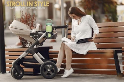 New Stroller Cup Holder for Stanley Quencher H2.0 (30 & 40 Oz. Models), Also Compatible with Stanley IceFlow (20 & 30 Oz. Models) - Gray - color: gray