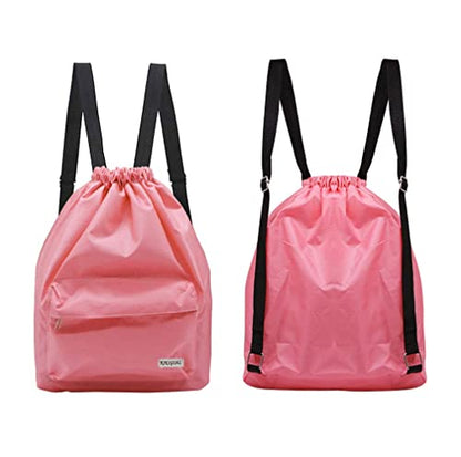 KIKIGOAL Dry Wet Separated Swimming Bag Portable Drawstring Backpack Waterproof Gym Sports Pool Beach Gear Bag - color: Black