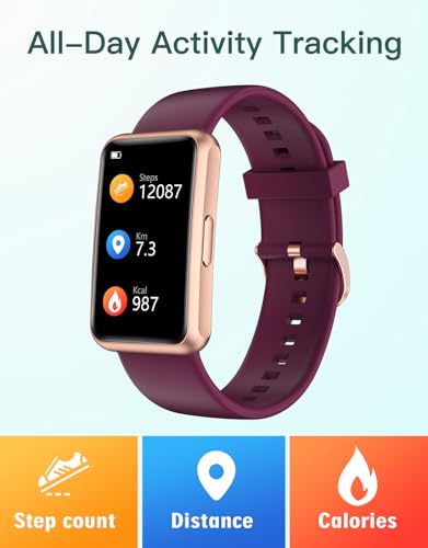 HUAKUA Pedometer Watch No Bluetooth Fitness Tracker Step Counter Purple - color: Purple