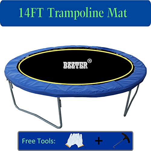 Trampoline Replacement Mat,Mat Diameter:11.97-12.56FT,Fits 14ft Trampoline Frame,with 72 80 84 88 96 Rings for Choose,Fits 5.3-8.5 Inch Springs(Need to Choose),Spring and Frame not Include. - style: 72 V-Rings/147.6" Diam/Fits 6.5"-7"Spring