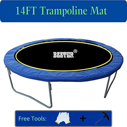 Trampoline Replacement Mat,Mat Diameter:11.97-12.56FT,Fits 14ft Trampoline Frame,with 72 80 84 88 96 Rings for Choose,Fits 5.3-8.5 Inch Springs(Need to Choose),Spring and Frame not Include. - style: 72 V-Rings/(12.56ft | 150.8" )Diameter/Fits 5.3"-5.7"Spr