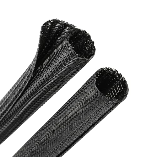 25ft PET Braided Cable Sleeve 1/8 inch(3mm) Wire Protector Cable wrap Wire Covers for Cords Cable Sleeves Cord Management Cable Management Sleeve(Black) - color: Black, size: 3mm"(1/8 inch), style: 25 Feet