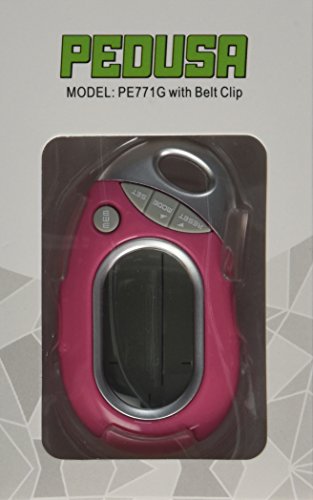 Pedusa PE-771 Tri-Axis Multi-Function Pocket Pedometer (Pink with Holster/Belt Clip)