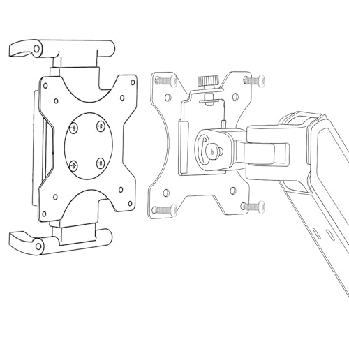 Universal VESA Mount Adapter for Tablets – Spring Clamp Holder for iPad and Portable Monitors up to 15.6″ – Fits VESA 75x75 & 100x100 – Compatible with Surface, Galaxy Tab, and 2-in-1 Laptops