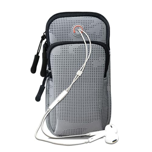 Phone Holder for Running Armband Cell Phone Holder for iPhone 11 12 13 14 15 16 17 Pro Max Xs Xr X Plus Air Mini Galaxy S26 Pouch Women Men Kids, Sports Arm Bag Bands Fit Workout Exercise Gym - color: 14-Grey