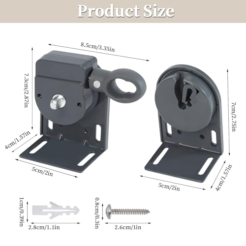 Roller Blind Bracket Replacement for Coolaroo Sun Shades Grey - color: Grey, size: 1 set bracket
