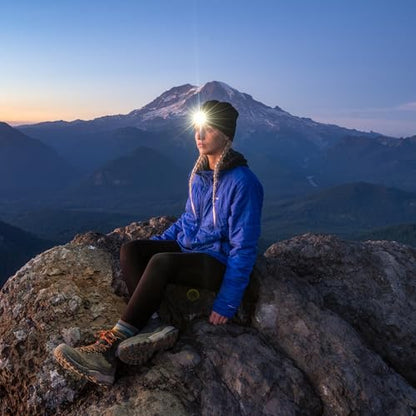 POWERCAP LED Hat Light 150 Lumens Rechargeable Fleece Beanie with Bright Built-in Headlamp Waterproof LED Warm One Size Cap - color: 2-pack Navy Blue
