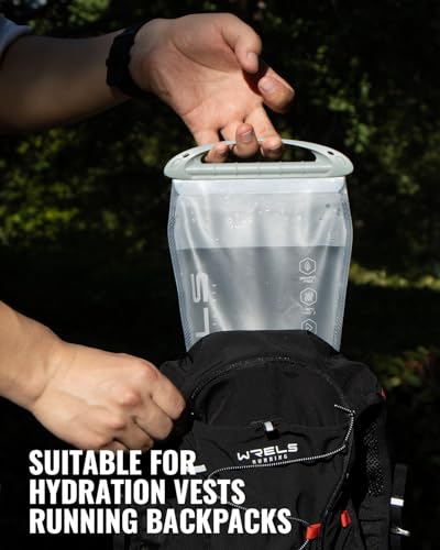 WRELS Hydration Bladder,1L/1.5L/2L/3L Water Bladder for Hydration Pack,BPA-Free Leakproof Water Reservoir for Hiking Running Camping Cycling - size: 2L—White