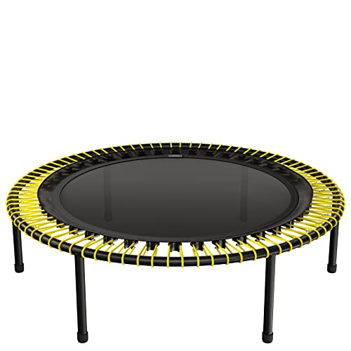 bellicon Mini Trampoline | Bungee Suspension up to 330 lbs | Indoor Fitness Rebounder for Adults | Screw-in Legs - color: Yellow, size: 39"