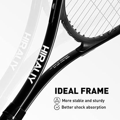 HIRALIY 27-Inch Tennis Racket for Adults with Ball and Carry Bag - color: Light Black-1 Pack
