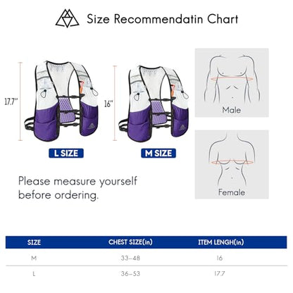 Haimont 5L Trail Running Hydration Vest with Soft Flasks - color: Purple, size: Medium