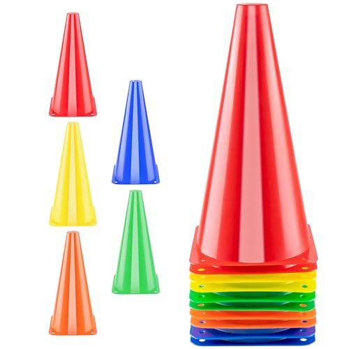BiAnYC 12.5 Inch（32CM） Plastic Sport Training Traffic Cones Set of 10 - style: 5 Colors