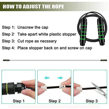Redify Adjustable Jump Rope,Jump Ropes for Fitness for Men Women - color: Green