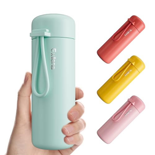 Exllena Mini Water Bottle 6.8oz/200ml, Small Insulated Water Bottle for Hot&Cold Drinks, Water Bottle Purse with Carry Handle - 100% Leakproof Perfect for School, Travel...(Mint) - color: Mint, size: 6.8 Ounces