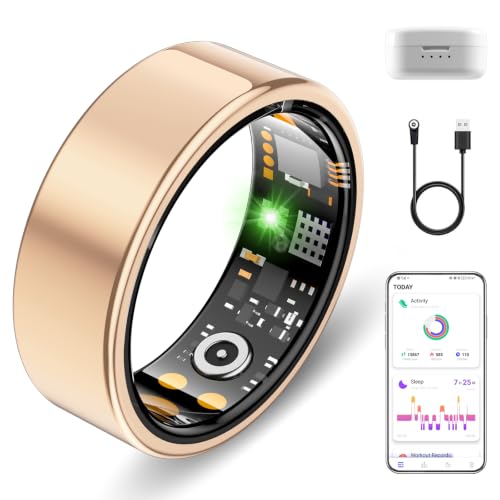 Smart Ring for Women Men, Sleep Activity Health Tracking Ring - color: Rose Gold, size: 10#