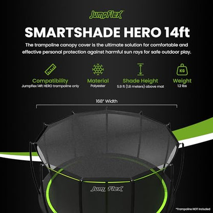 JumpFlex Hero Trampoline - color: With Shade, size: 14FT