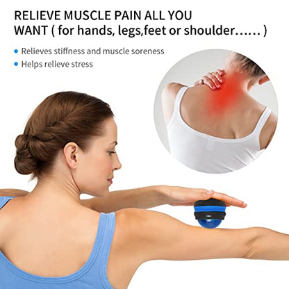 Coolrunner Massage Ball, Manual Roller Massager, Handheld Self Massage Therapy and Relax Full Body Tools for Sore Muscles, Shoulders, Neck, Arms, Legs, Back, Foot, Body (Blue) - color: Blue
