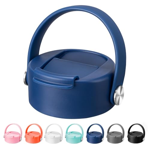 Flip Lid with Handle for Hydro Flask 12 16 20 32 40 64 oz Wide Mouth Bottle - color: Blue