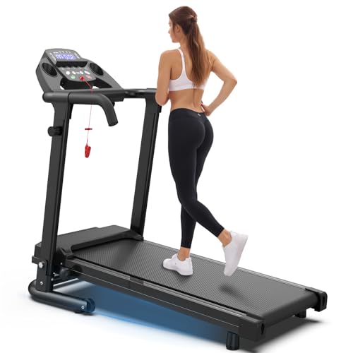 FYC Foldable Treadmills for Home, Portable Treadmill with Handles, 2.5HP Treadmills 300 lb Capacity, APP Control, Fitness Folding Walking Pad with LED Display