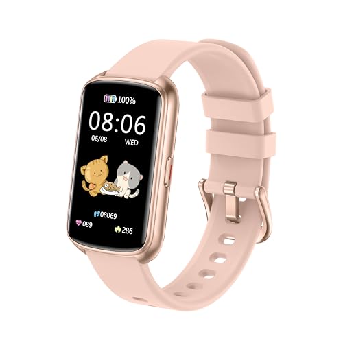 Fitness Tracker with 1.47" Touchscreen, Slim Smart Watch for Men Women, 5ATM Waterproof Activity Tracker with Heart Rate Blood Oxygen Sleep Monitor, Smartband for Android iOS (Pink) - color: Pink