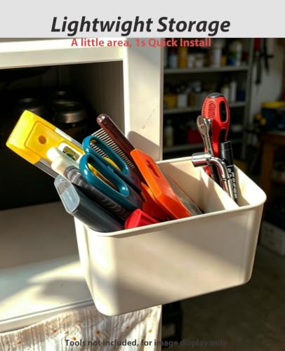 Magnetic Storage Box, Strong Magnet Cup Holder for Metal Surfaces - color: Beige