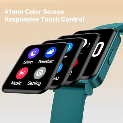 Smart Watch Senior Friendly No App No Phone Required, Waterproof Pedometer - color: Cyan