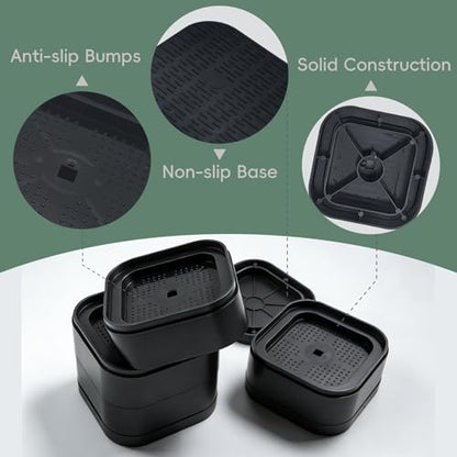 Treadmill Incline Riser Blocks, Walking Pad Incline Blocks - color: Black, 4 PCS