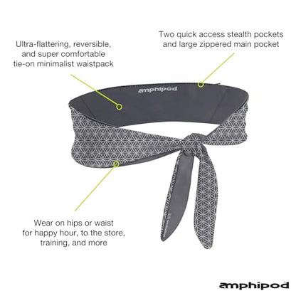 Amphipod TieNgo Stash Belt, Storage Waistpack for Running - OS - color: Gray/Circle Star