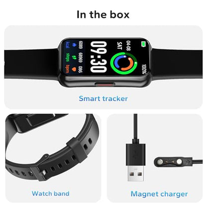 Fitness Tracker with 24/7 Heart Rate & Blood Oxygen Monitor, 1.47" OLED Color Screen Smart Watch, Waterproof Activity Tracker with Sleep Step Counter & Smart Notifications for Men Women