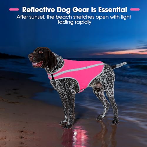 FUAMEY Dog Safety Vest High Vis Hunting Dog Vests for Small Dogs Reflective - color: Pink, size: X-Small
