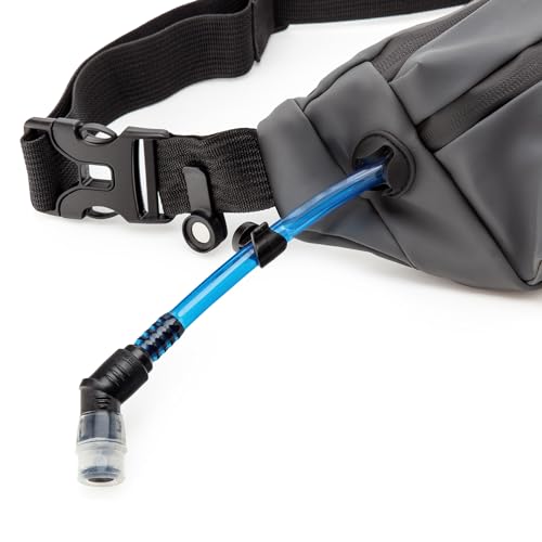 HY-FAN Handy On-The-Go Hydration Water-Repellent Malecon Premium Pack, Includes Magnetic Tube Holder and Extra-Wide Comfort Strap, 17 Fluid Ounce Capacity (1, Gray) - color: Gray