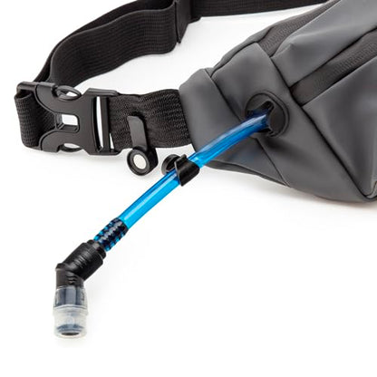 HY-FAN Handy On-The-Go Hydration Water-Repellent Malecon Premium Pack, Includes Magnetic Tube Holder and Extra-Wide Comfort Strap, 17 Fluid Ounce Capacity (1, Gray) - color: Gray