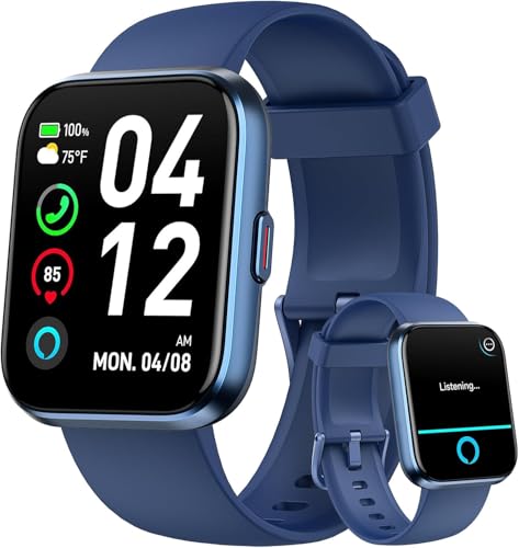 Smart Watch for Men, 1.85" HD Smart Watches Compatible iPhone/Samsung/Android (Answer/Make), Fitness Tracker Watch with Heart Rate/Sleep/SpO2 Monitor, Smartwatch 3ATM Waterproof 120+ Sport Modes Alexa - color: Blue