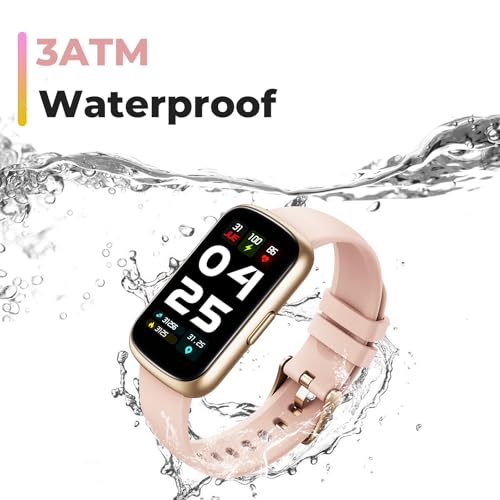 Fitness Tracker Smart Watch, 1.47" Full Touch Health Tracker with 24/7 Heart Rate & Blood Oxygen Monitor, Sleep Tracker, 3ATM Waterproof Step Tracker Activity Tracker for Women Men, Rose Pink - color: Rose Pink