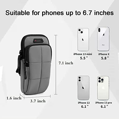 Prime Comfort Phone Arm Bands for Running, Armband Cell Phone Holder for Exercise (Gray) - color: Gray