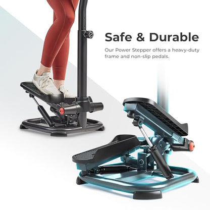 Sunny Health & Fitness Smart Power Stepper with Resistance Bands for Cardio - color: 2. Dark Gray