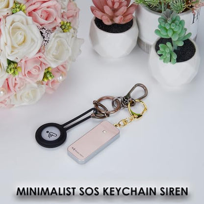 Ultrathin Personal Alarm Rainproof Replaceable Battery Strobe Light - color: RoseGold
