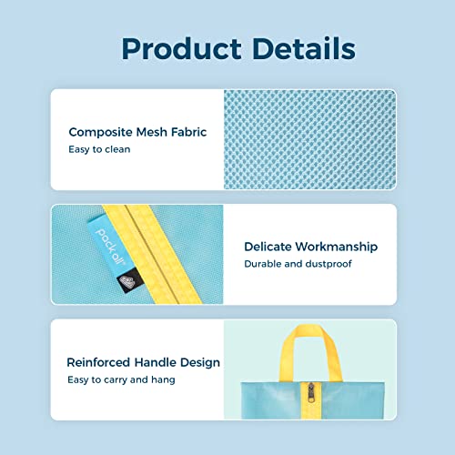 pack all Kids Shoe Bag for Travel, Water-Resistant Shoe Pouch for Sports - color: Blue