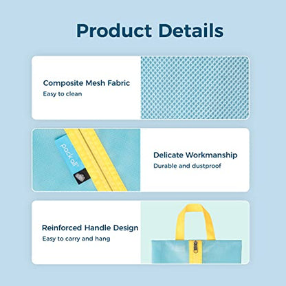pack all Kids Shoe Bag for Travel, Water-Resistant Shoe Pouch for Sports - color: Blue