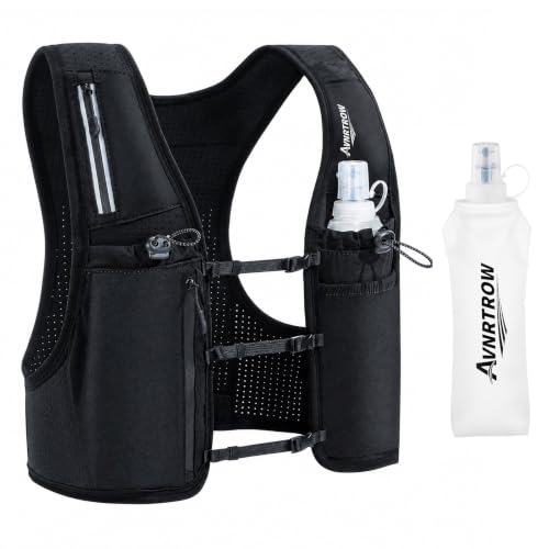 Running Vest for Women Men, Lightweight Reflective Hydration Vest with 500ML Soft Flask, Adjustable Running Backpack Run Vest Water Bottle for Runner Marathon - size: Medium-Large